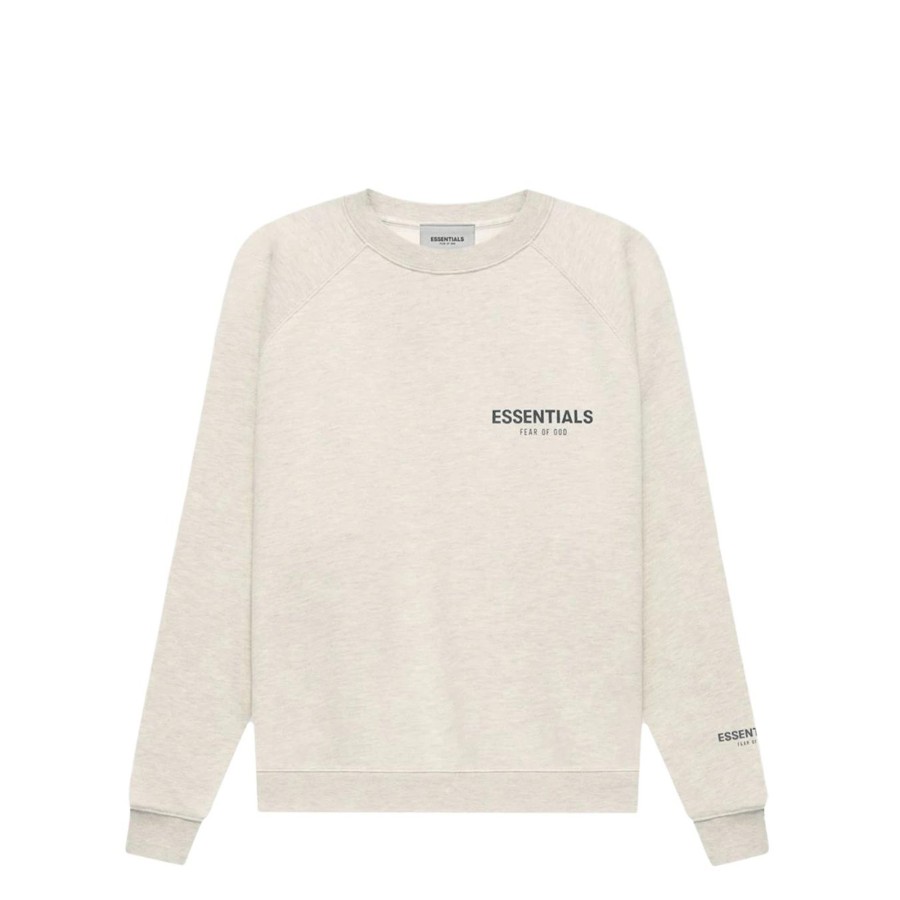 Clothing Fear of God | Fear Of God Essentials Core Collection Pullover Crewneck Light Heather Oatmeal