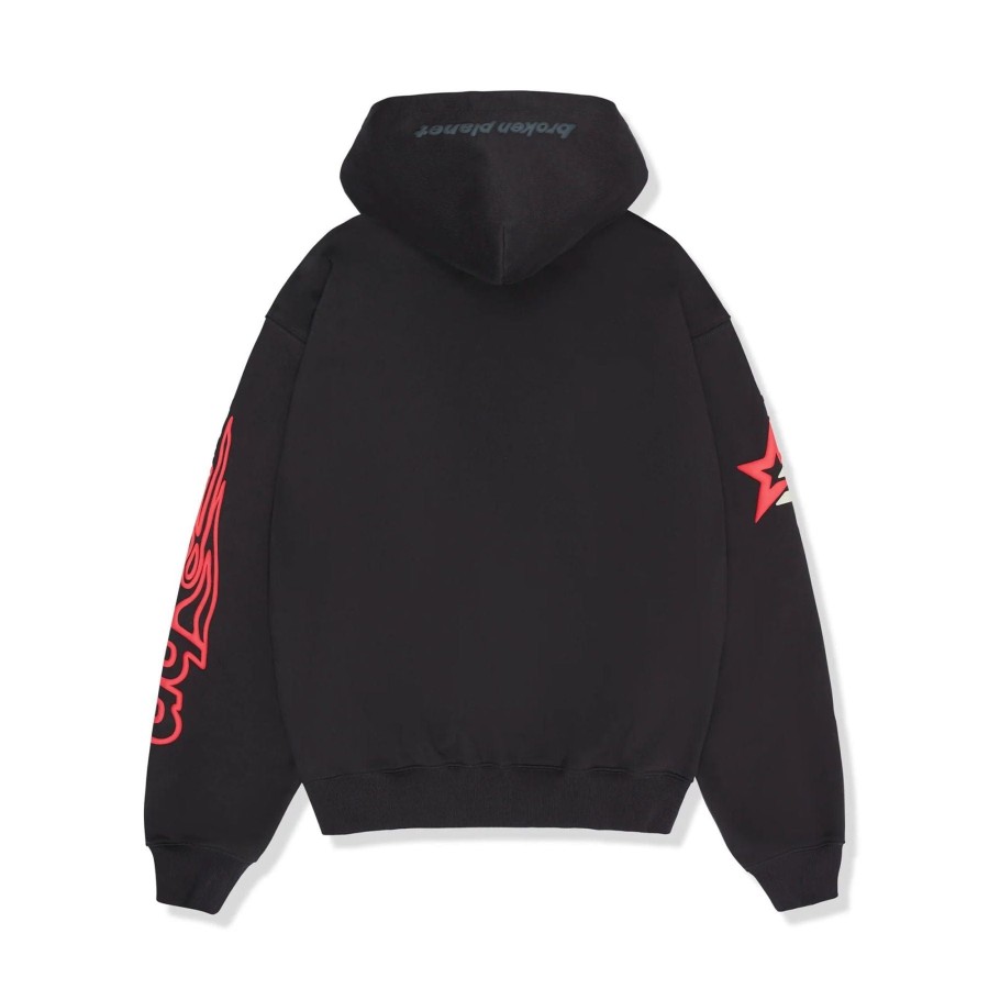 Clothing Broken Planet | Broken Planet Market Performance Zip Up Hoodie 'Soot Black'