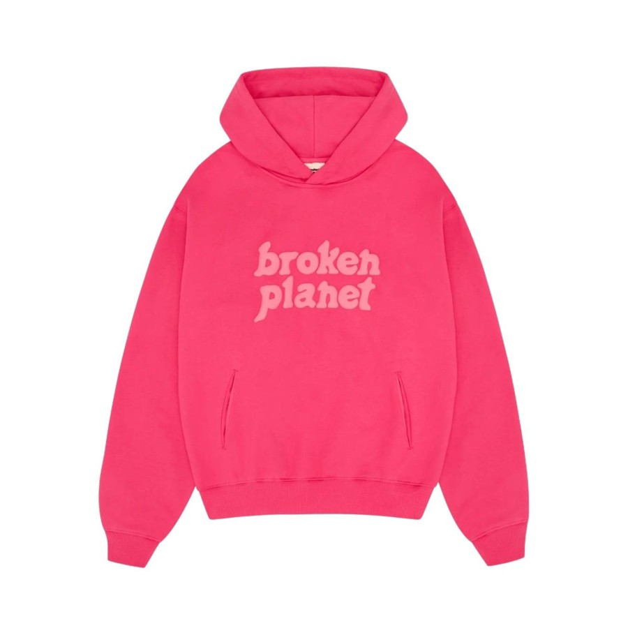 Clothing Broken Planet | Broken Planet Monochrome Hoodie 'Fuchsia Pink'