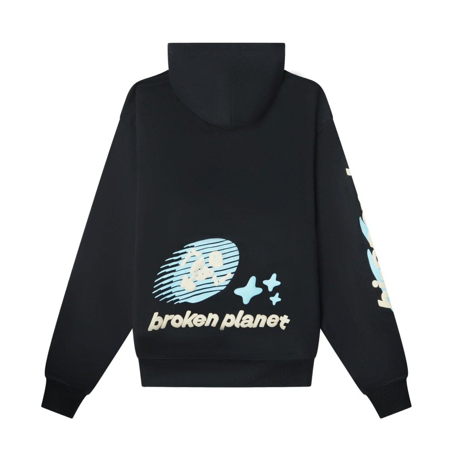 Clothing Broken Planet | Broken Planet Market Hoodie 'Cosmic Speed' - Midnight Black