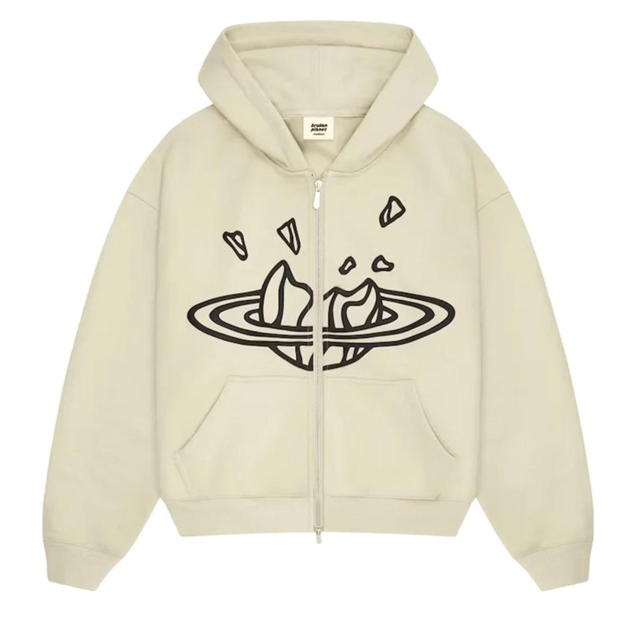 Clothing Broken Planet | Broken Planet Market Zip Up Hoodie 'Bone White'