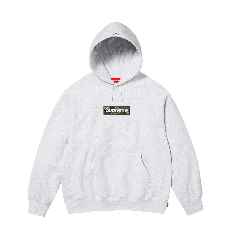 Clothing Supreme | Supreme Box Logo Hoodie Fw23 'Ash Grey'