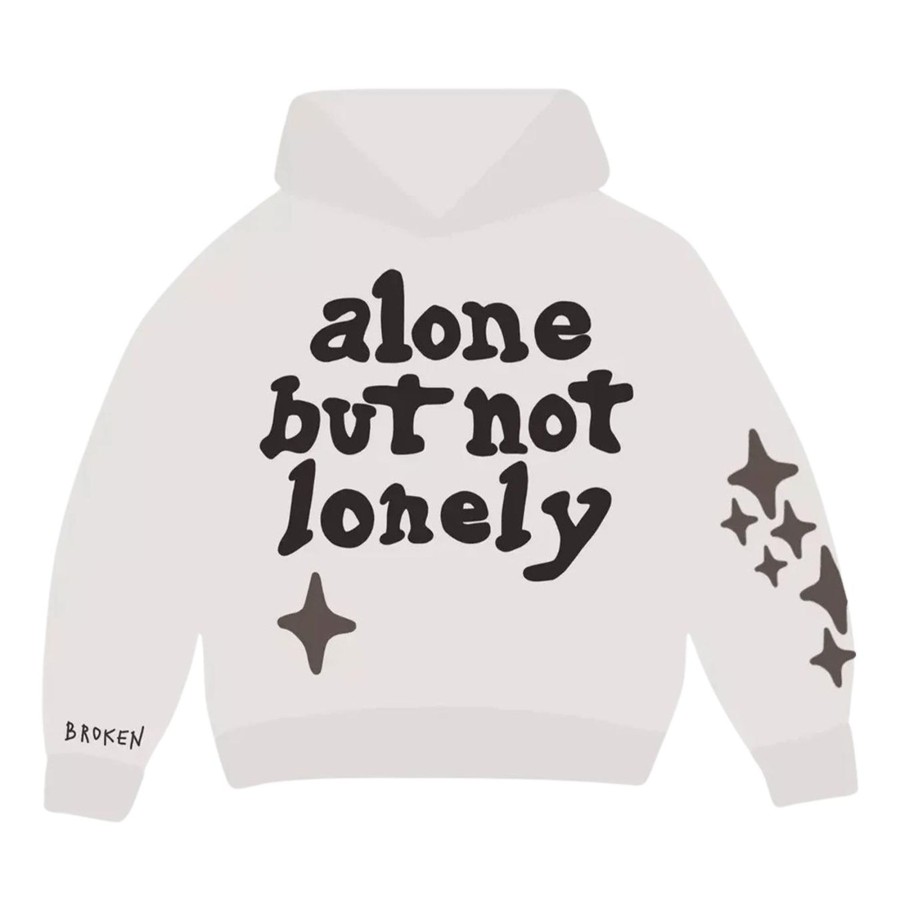 Clothing Broken Planet | Broken Planet Market Hoodie 'Alone But Not Lonely' - White